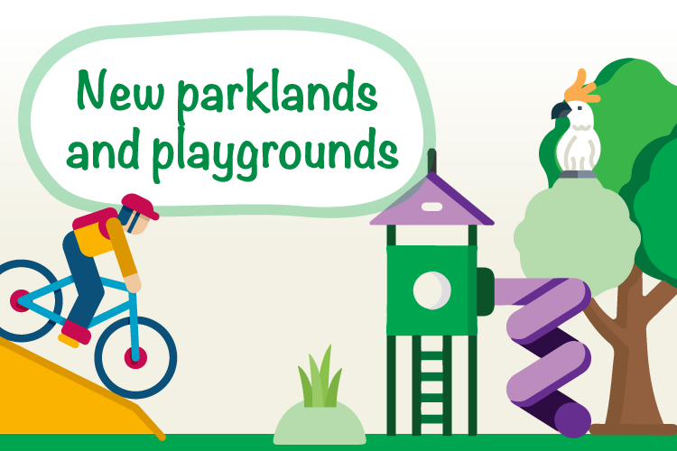 New parks and playgrounds